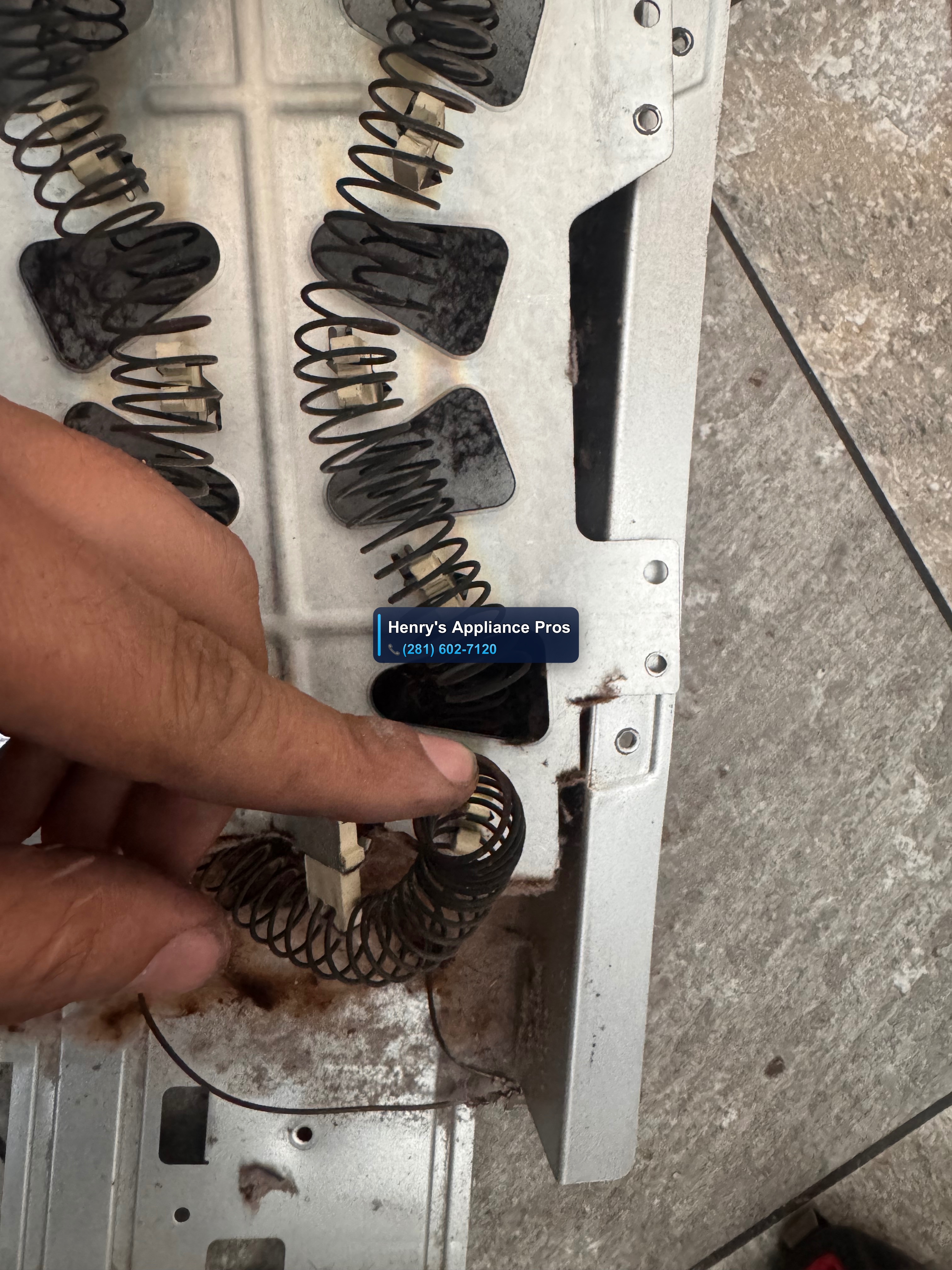 Dryer heating element replaced and tested