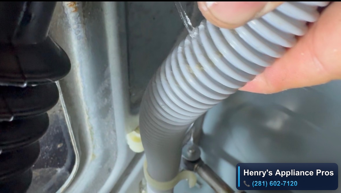 Cracked drain hose replaced